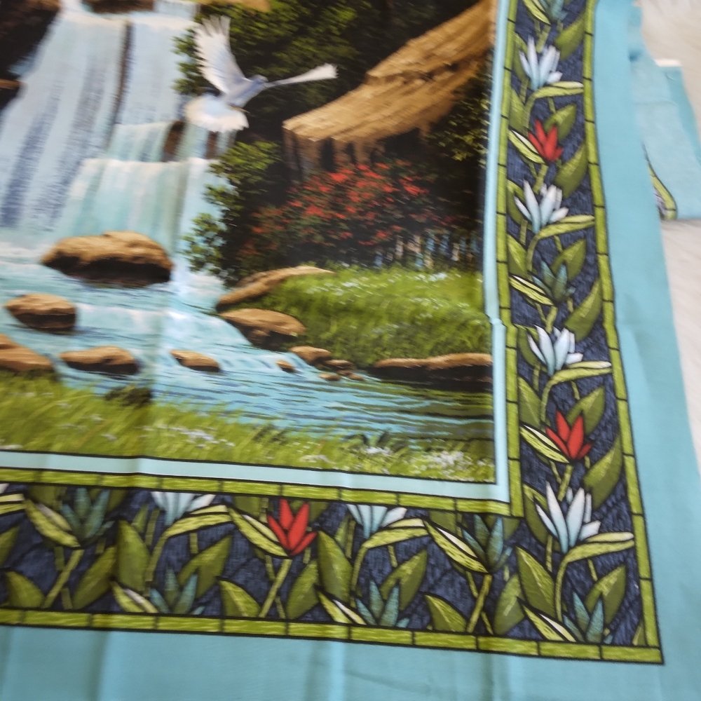 FABRIC PANEL "The Lord In My Shepherd 1 Ydx42 In Makes Lap Quilt Or Wall Hanging - Picture 4 of 11